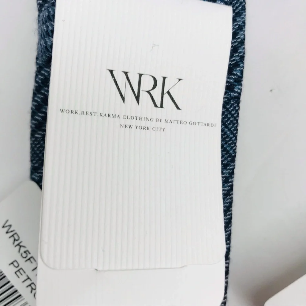 New! WRK 2 Neck Tie Bundle Silk Wool Blue Black White Houndstooth Plaid